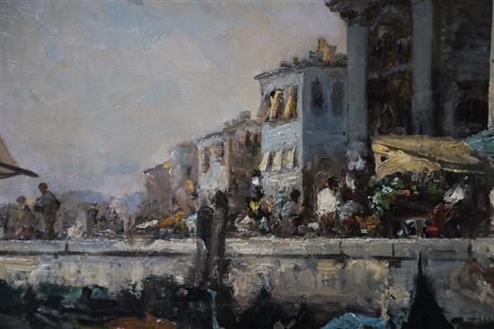 Leontine (Lea) von Littrow (Austrian 1860-1914) The Quayside Venice 28 x 41in.